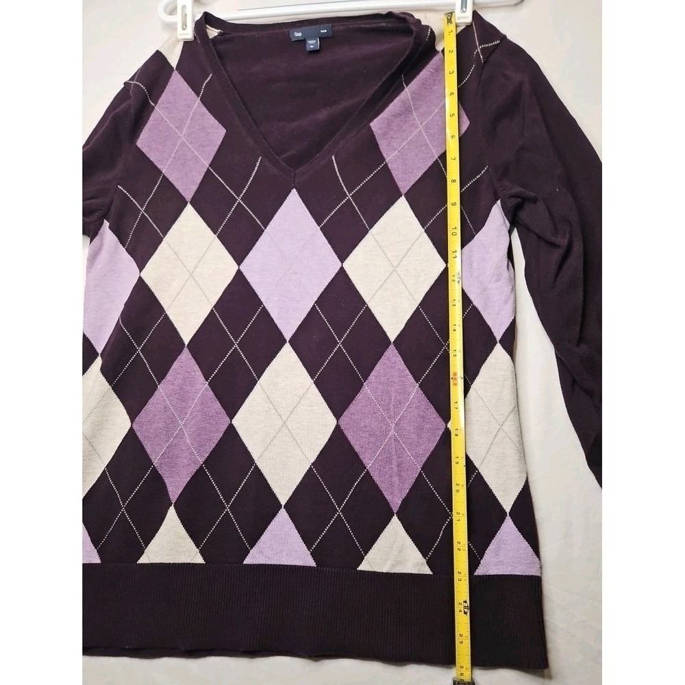 Gap Y2K‎ Argyle Shirt Academia Purple XL Long Sleeve - Picture 5 of 6